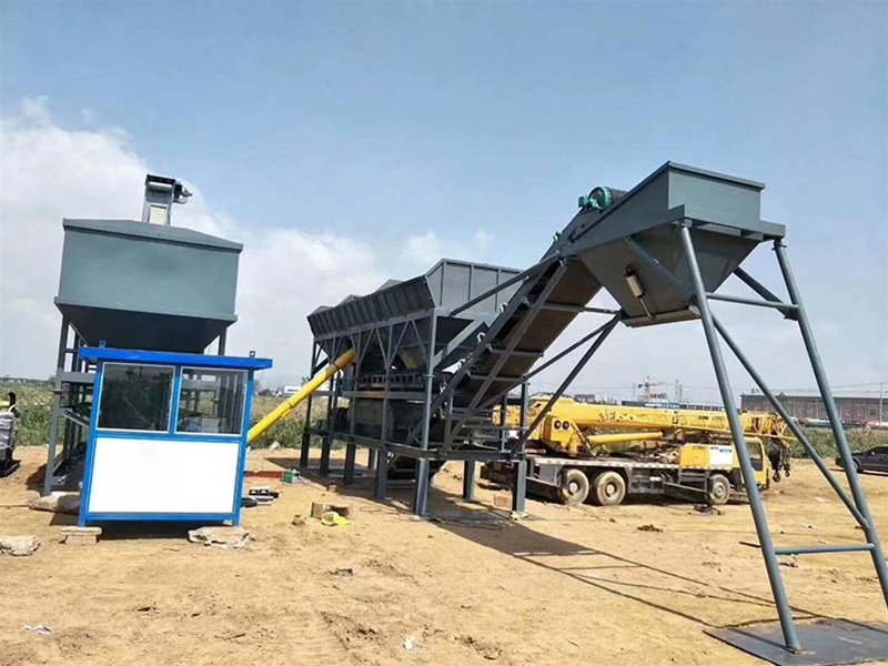 WDJ600型免基礎水穩(wěn)攪拌站臥式水泥倉